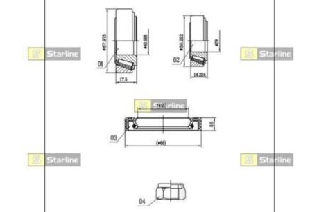 Подшипник ступицы колеса, к-кт. STARLINE LO 00802