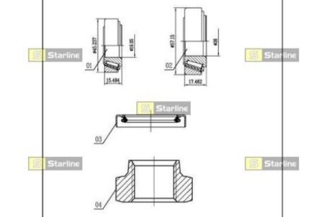 Подшипник ступицы колеса, к-кт. STARLINE LO 00926R