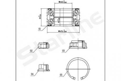 Подшипник ступицы колеса, к-кт. STARLINE LO 03455