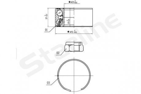 Подшипник передней ступицы (без abs) STARLINE LO 03596