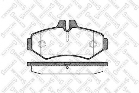 Тормозные колодки задние (18.6mm) MB 308D/312D/314 Sprinter 95- STELLOX 744 000B-SX