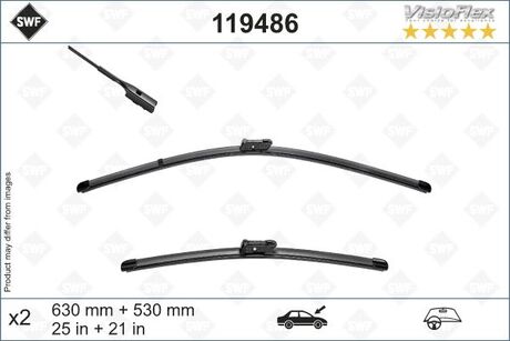 Комплект стеклоочистителей VISIOFLEX / 630 - 530 mm / бескаркасные / SWF 119486 (фото 1)