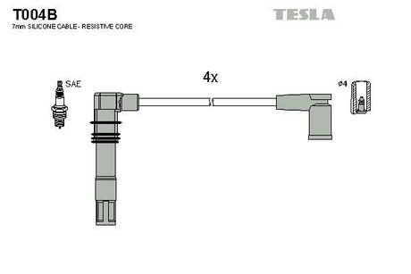 Дроти запалення, набір TESLA T004B