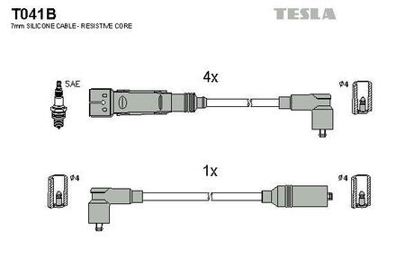 Дроти запалення, набір TESLA T041B