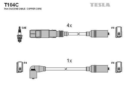 Дроти запалення, набір TESLA T104C