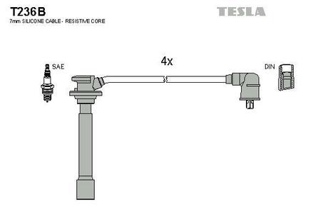Дроти запалення, набір TESLA T236B (фото 1)