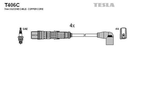 Дроти запалення, набір TESLA T406C