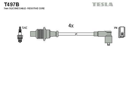 Дроти запалення, набір TESLA T497B