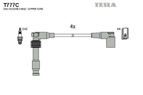 Дроти запалення, набір TESLA T777C