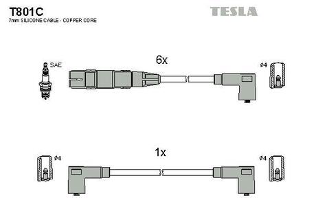 Дроти запалення, набір TESLA T801C