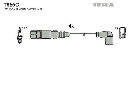 Дроти запалення, набір TESLA T855C