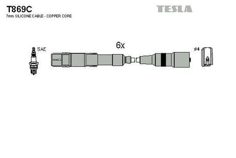 Дроти запалення, набір TESLA T869C