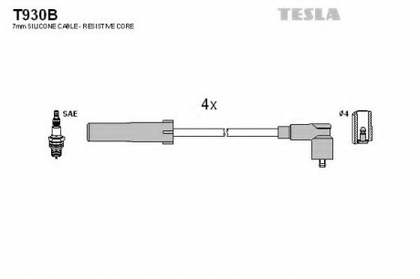 К-кт проводiв Dacia Logan 1.4/1.6 TESLA T930B