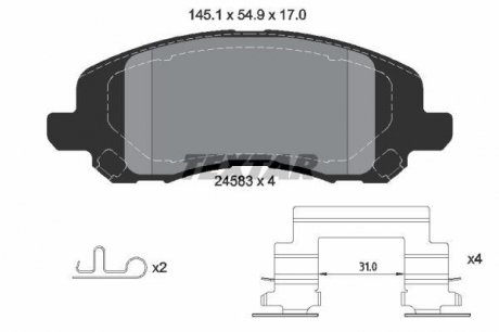 Тормозные колодки дисковые TEXTAR 2458301