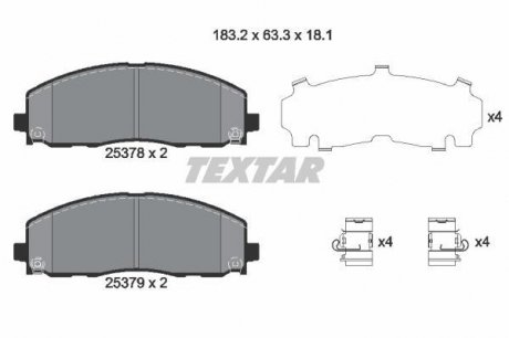 Тормозные колодки дисковые TEXTAR 2537801