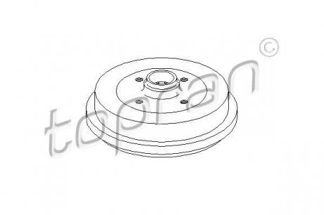 Барабан тормозной vw golf 3polo зад. TOPRAN / HANS PRIES 103 058