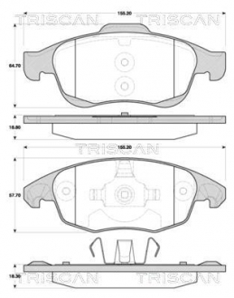 Колодки гальмівні для дискових гальм TRISCAN 8110 38005