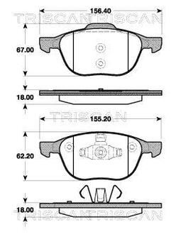 Колодки гальмівні для дискових гальм TRISCAN 8110 50023