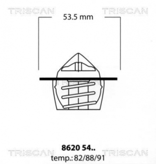 Термостат Citroen/Peugeot 88C 1.0-1.6 87- TRISCAN 86205488