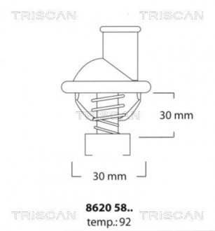 Термостат системи охолодження двигуна TRISCAN 8620 5892