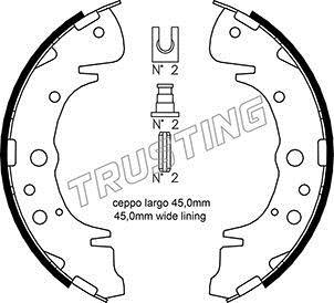 Колодки гальмівні барабанні TRUSTING 046.207