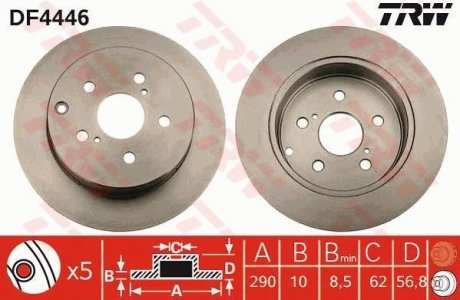 Тормозной диск TRW DF4446