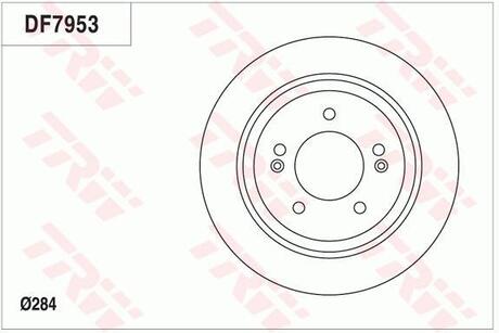 Диск гальмівний (1 шт.) HYUNDAI/KIA Grandeur/Optima/Soul "R D=284mm "11>> TRW DF7953