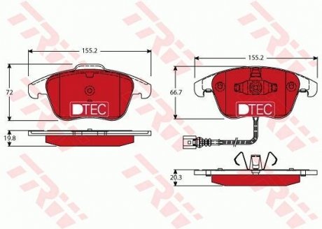 Гальмівні колодки, дискові TRW GDB1762DTE