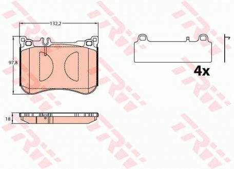 Дисковые тормозные колодки, комплект TRW GDB2144