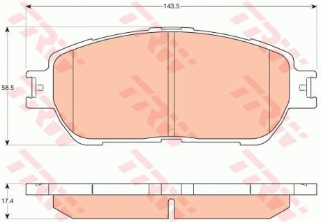 Гальмівні колодки дискові TOYOTA Camry(V30) "F "01-06 TRW GDB3612