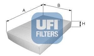 Воздушный фильтр салона (без рамки) UFI 53.006.00