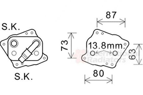 Радиатор масляный BMW 1 E81-E82-E87-E88 (04-) 116 i Van Wezel 06003412