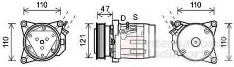 Компрессор кондиционера CHEVROLET CAPTIVA 9/06>3/11 Van Wezel 0800K036