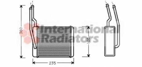 Радиатор отопителя fd focus/transit lhd 98- Van Wezel 18006272