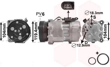 Компрессор кондиционера vw Van Wezel 1800K321 (фото 1)