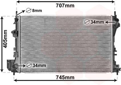 Радиатор охлаждения двигателя vectra c/signum 16/18 02- Van Wezel 37002338 (фото 1)