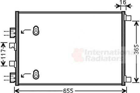 Радиатор кондиционера SCENIC/MEGANE2 19D/20D 02 Van Wezel 43005422