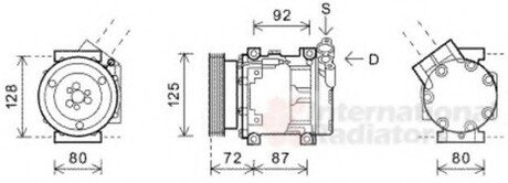 Компрессор кондиционера RENAULT Duster, Logan, Sandero Van Wezel 4300K468 (фото 1)