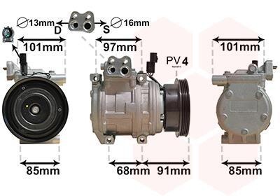 Компрессор кондиционера Hyundai Ix35/tucson/Kia Sportage 04 Van Wezel 8300K208 (фото 1)