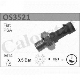 Датчик давления масла Ducato 1.9-2.5 94>02/Jumper 2.8HDi/JTD 02> (0.3bar) CALORSTAT BY Vernet OS3521 (фото 1)