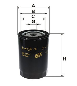 Фильтр масляный двигателя (wix-filtron) WIX FILTERS WL7260