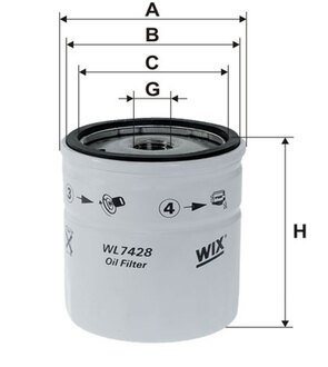 Фільтр оливи WIX FILTERS WL7428