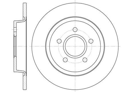Гальмівний диск зад. Ford C-MAX/Focus II 04- (280x11) WOKING D6712.00