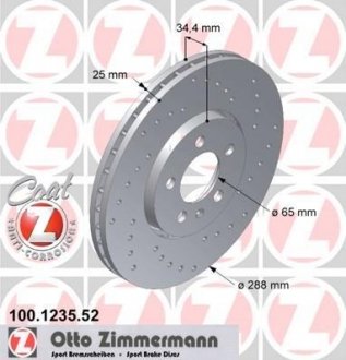 Гальмiвнi диски ZIMMERMANN 100123552