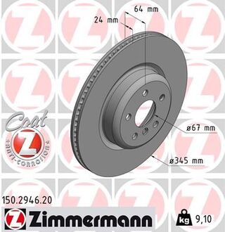 Диск тормозной ZIMMERMANN 150.2946.20