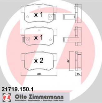 Гальмiвнi колодки дисковi ZIMMERMANN 217191501