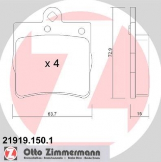 Гальмівні колодки зад Mercedes W203 1,8i-2,4i (TEV ZIMMERMANN 219191501