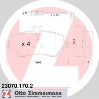 Колодки тормозные ZIMMERMANN 23070.170.2