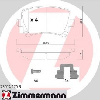 Комплект тормозных колодок ZIMMERMANN 239141703