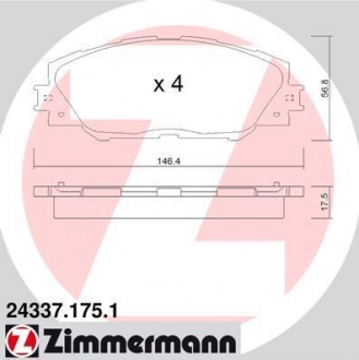 Гальмiвнi колодки дисковi ZIMMERMANN 243371751